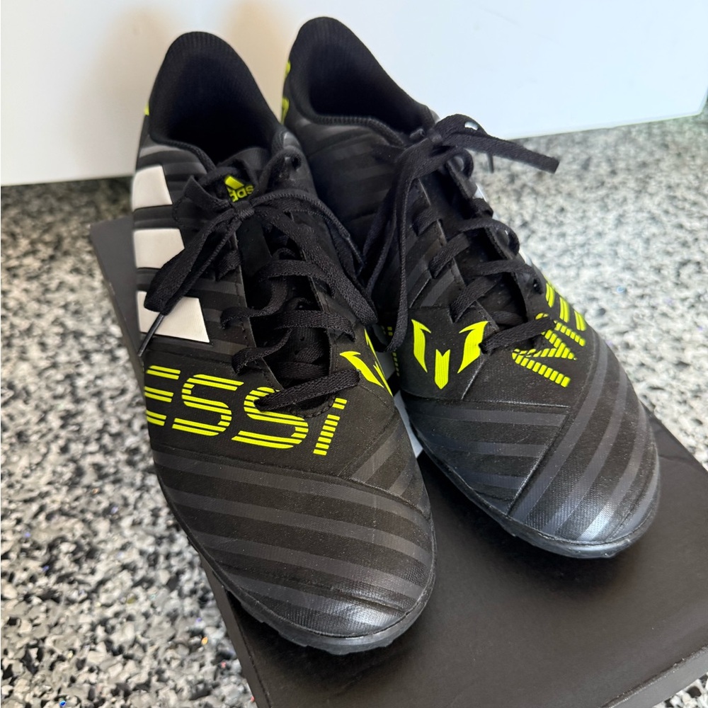 adidas Black and Neon Green Athletic Shoes